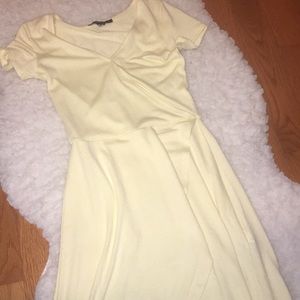 V Neck Wrap Fit and Flare Dress